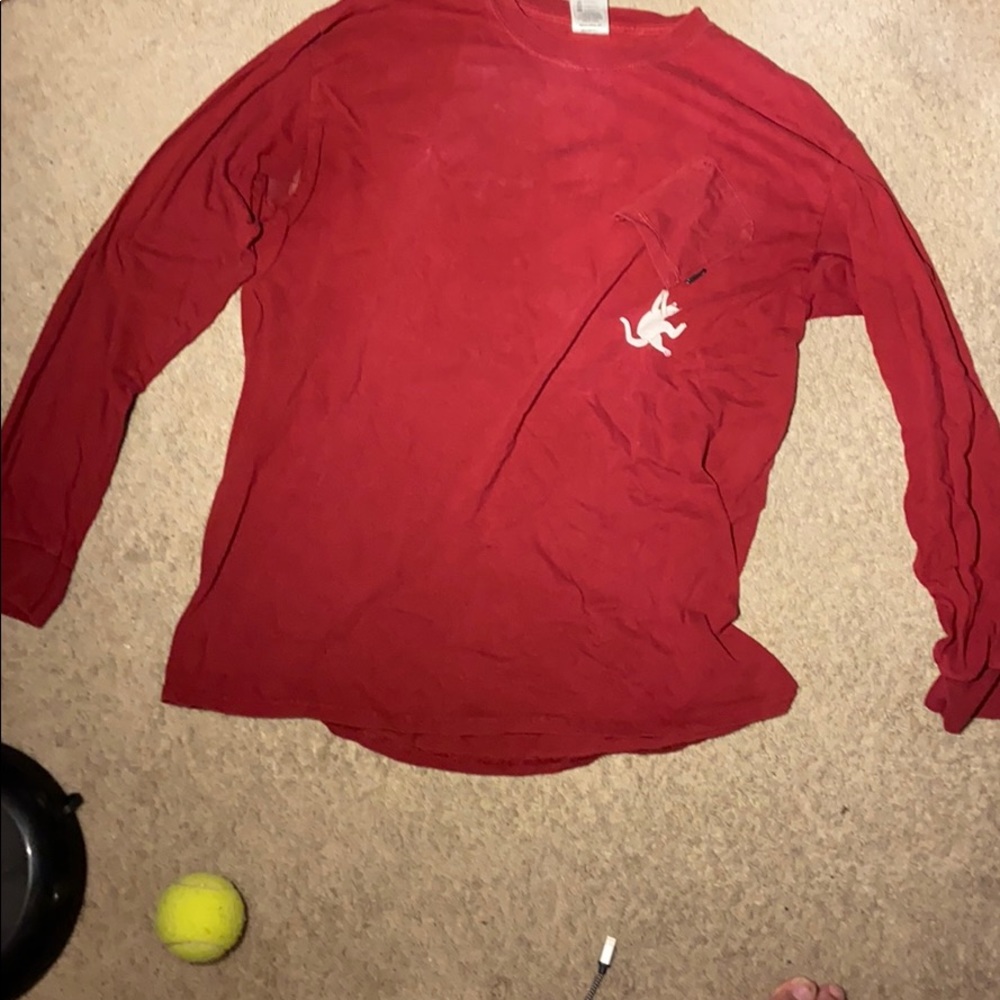 Rip n dip maroon long sleeve pocket tee